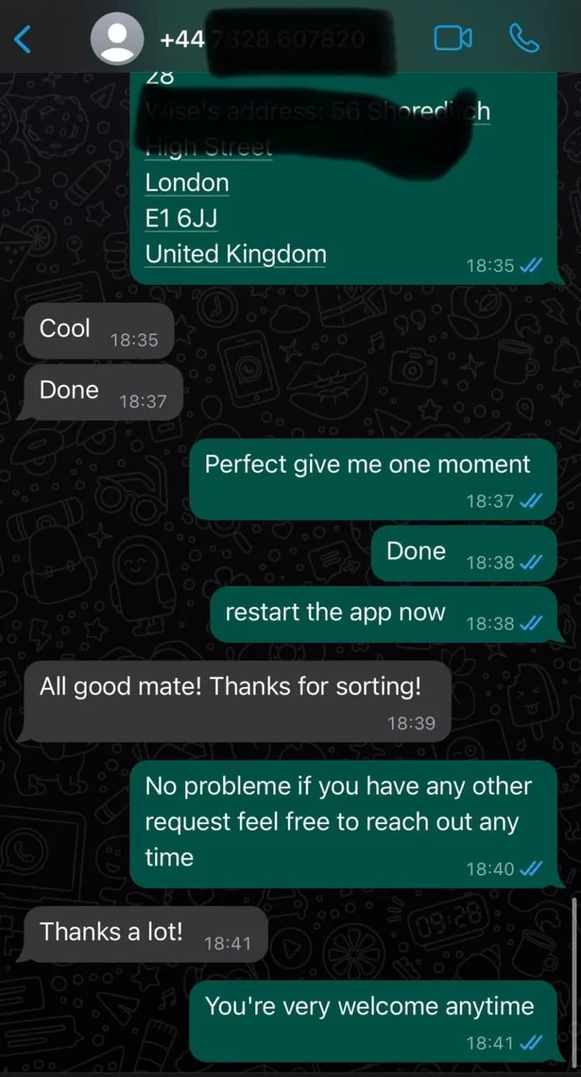 Screenshot of a customer review 2